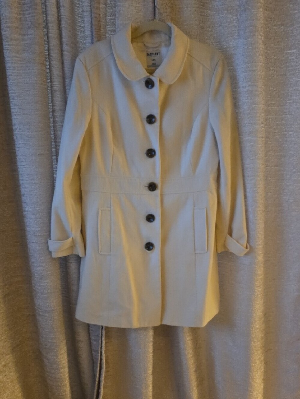 Old Navy Cream Single-Breasted Women's Pea Coat Size L - Picture 9 of 9